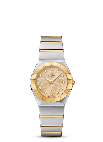 Omega Constellation Quartz 27 Brushed Stainless Steel / Yellow Gold / Champagne MOP